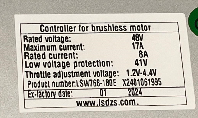 Controller 250/500W 48V 180E - Rover G4.1