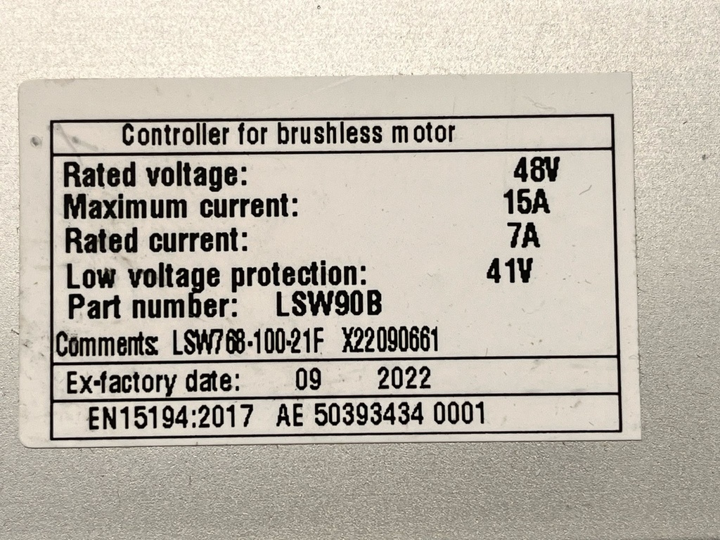 Controller 250W 48V 100-21F - Rover G1.2