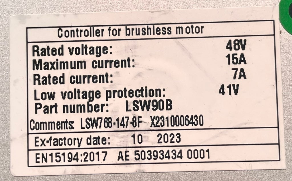 Controller 250/500W 48V 147-8F - Rover G4.0