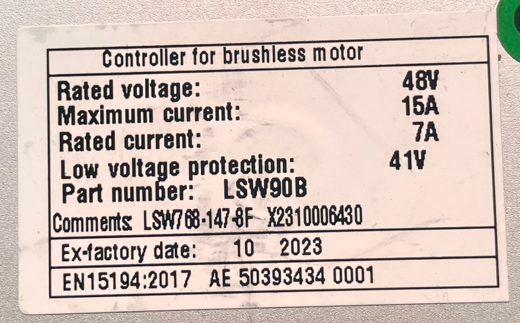 Controller 250/500W 48V 147-8F - Rover G4.0