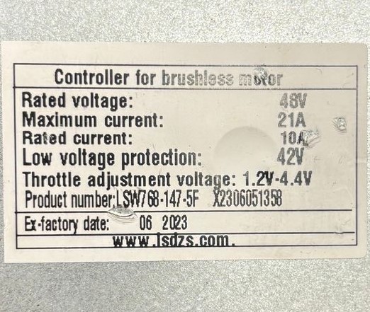 Controller 750W 48V 147-5F - Rover G2-3.1