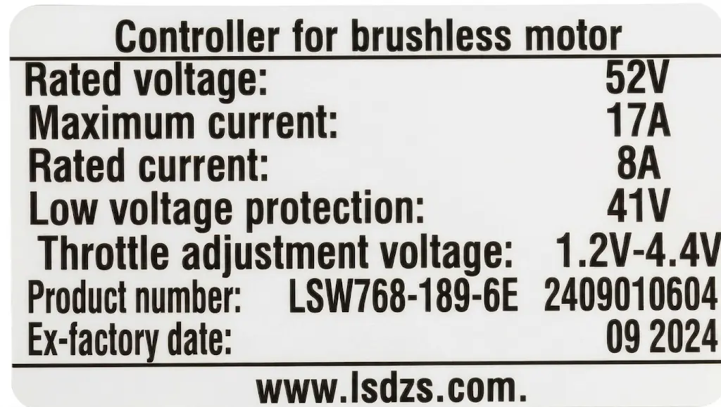 Controller 250/500W 52V 189-6E - Rover G6.1