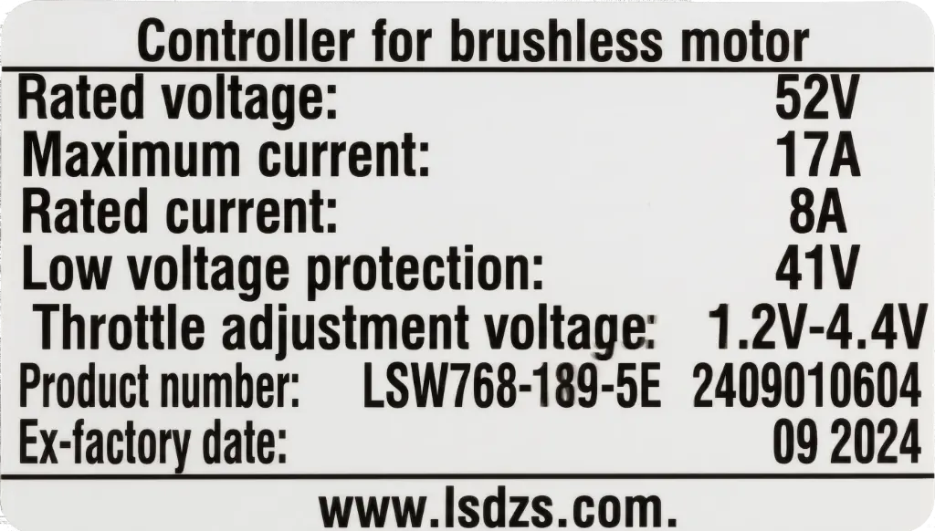 Controller 250/500W 52V 189-5E - Rover Pro G1