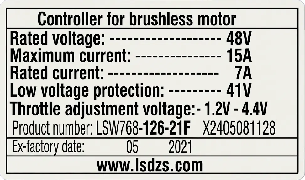 Controller 250W 48V 126-21F - Rover G1.2
