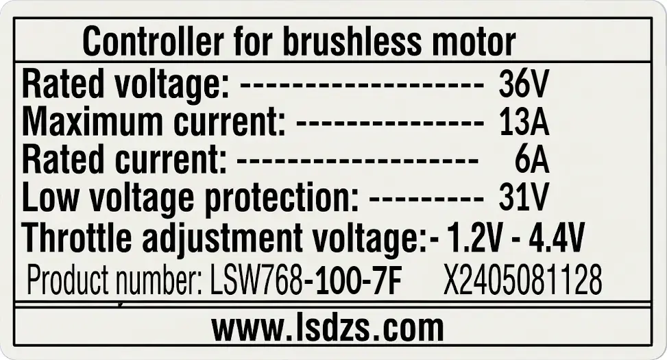 Controller 250W 36V 100-7F - Nue