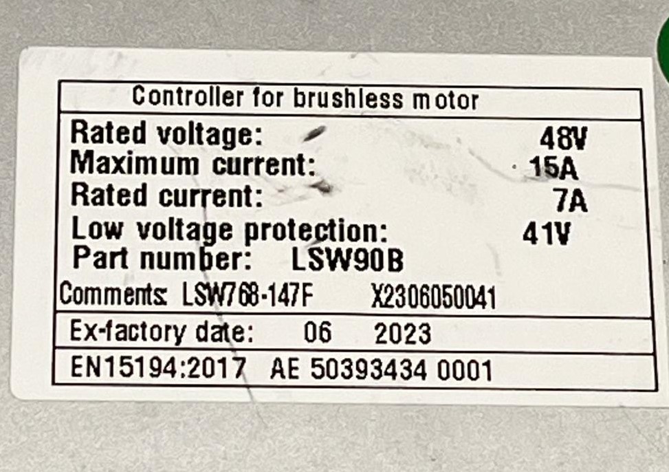 Controller 250/500W 48V 147F - Rover 2.0-3.1